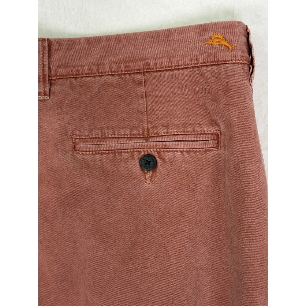 Tommy Bahama Pants Mens 38x32 Pink Salmon Regular Fit Straight Chino Pima Cotton
